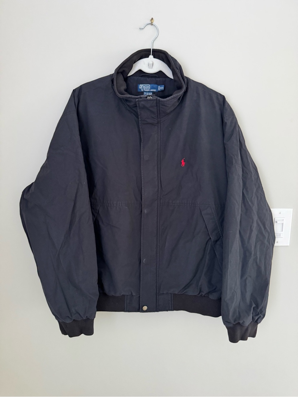 Polo Ralph Lauren Mens Fleece Lined Field Bomber Jacket Full Zip XXL Black